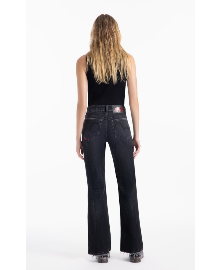 Calça Intense Black Flare Lav. Escuro C/ Tie Dye