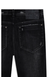 Calça Intense Black Motorcycle Easa Lav. Escuro C/3d e Puidos