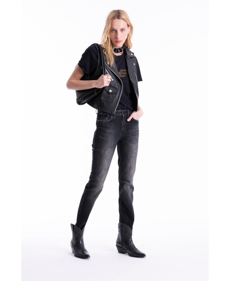 Calça Intense Black Skinny 1790-Lav.Black C/ Tie Dye