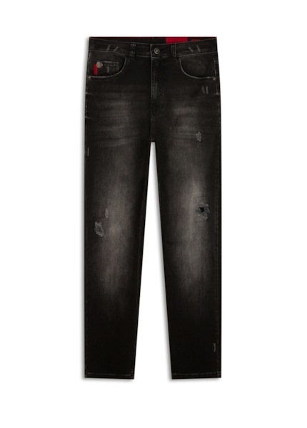 Calça Intense Black Slim Ellus 2003-Lav.Black C/ Puidos