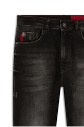 Calça Intense Black Slim Ellus 2003-Lav.Black C/ Puidos