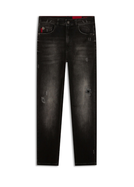 Calça Intense Black Slim Ellus 2003-Lav.Black C/ Puidos