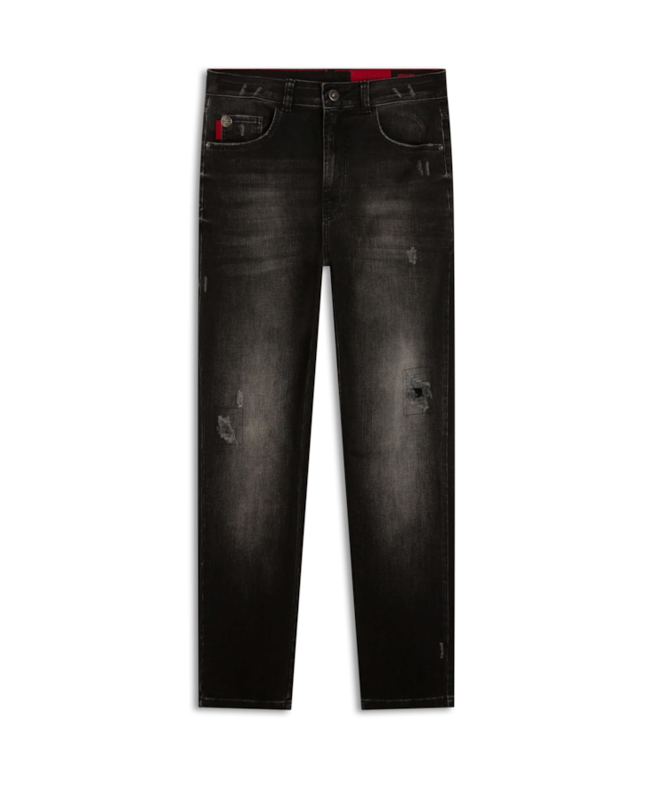 Calça Intense Black Slim Ellus 2003-Lav.Black C/ Puidos