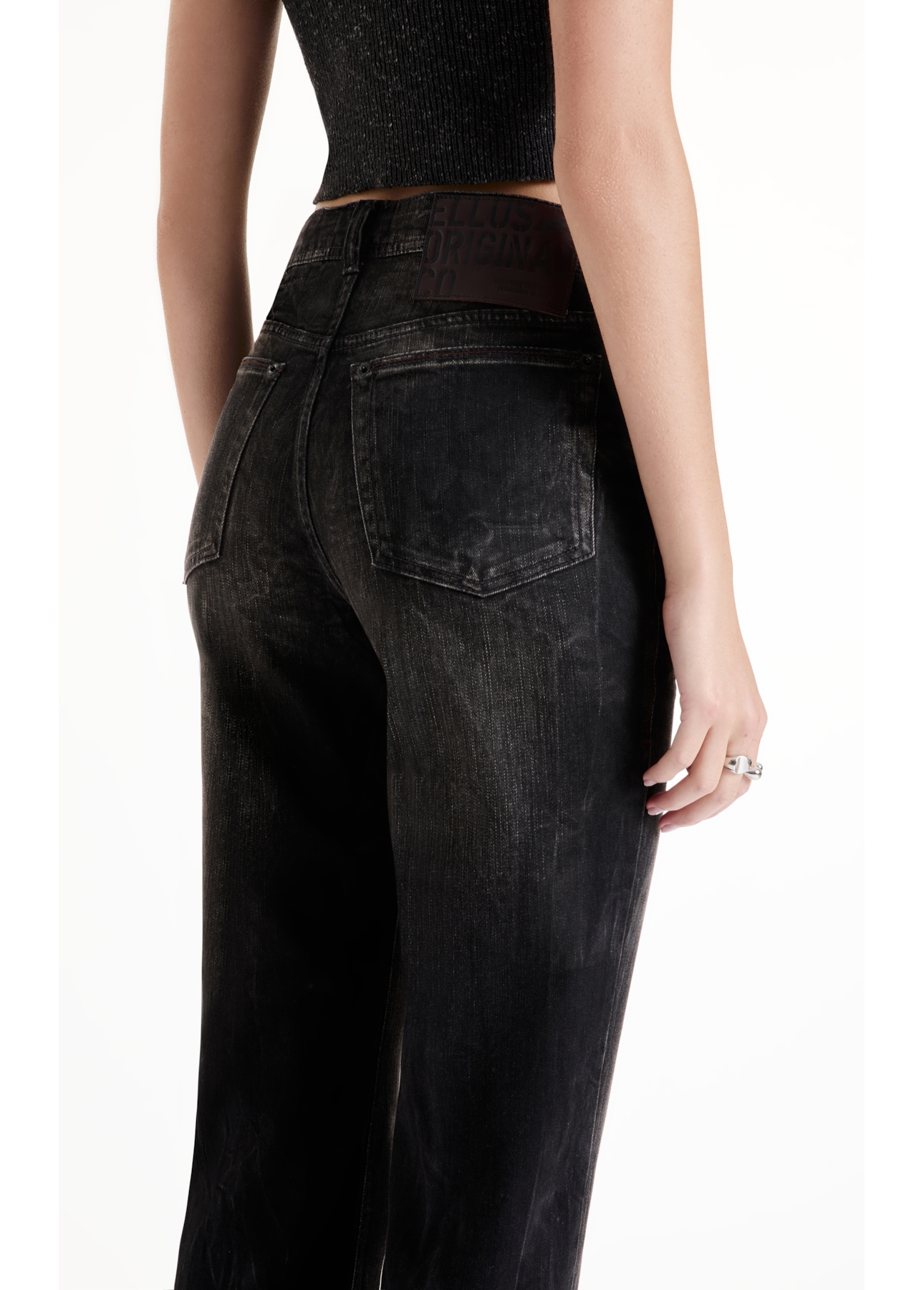 Calça Intense Black (Slim) Lav.Escuro C/ Rede e Jato