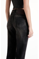 Calça Intense Black (Slim) Lav.Escuro C/ Rede e Jato