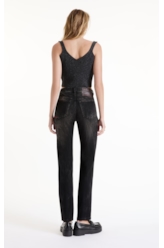 Calça Intense Black (Slim) Lav.Escuro C/ Rede e Jato