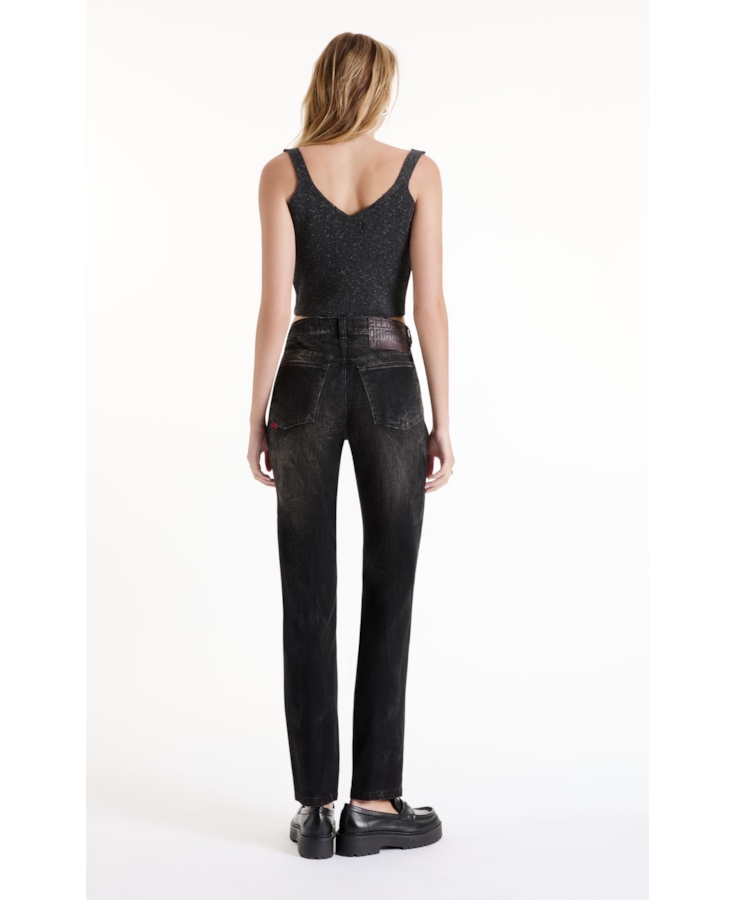 Calça Intense Black (Slim) Lav.Escuro C/ Rede e Jato