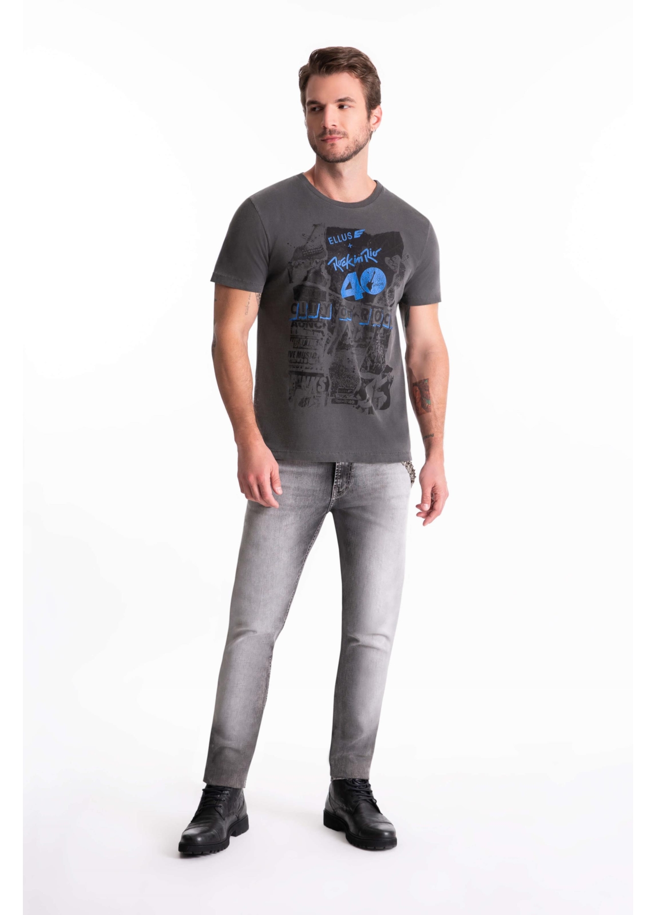 Calça Intense Black Slim Lav.Grey C/ Sky