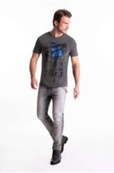 Calça Intense Black Slim Lav.Grey C/ Sky