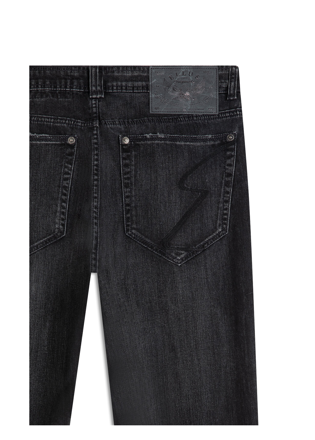 Calça Intense Black Straight Lav. Escuro C/ Tie Dye