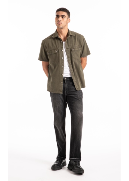 Calça Intense Black Straight Lav. Escuro C/ Tie Dye