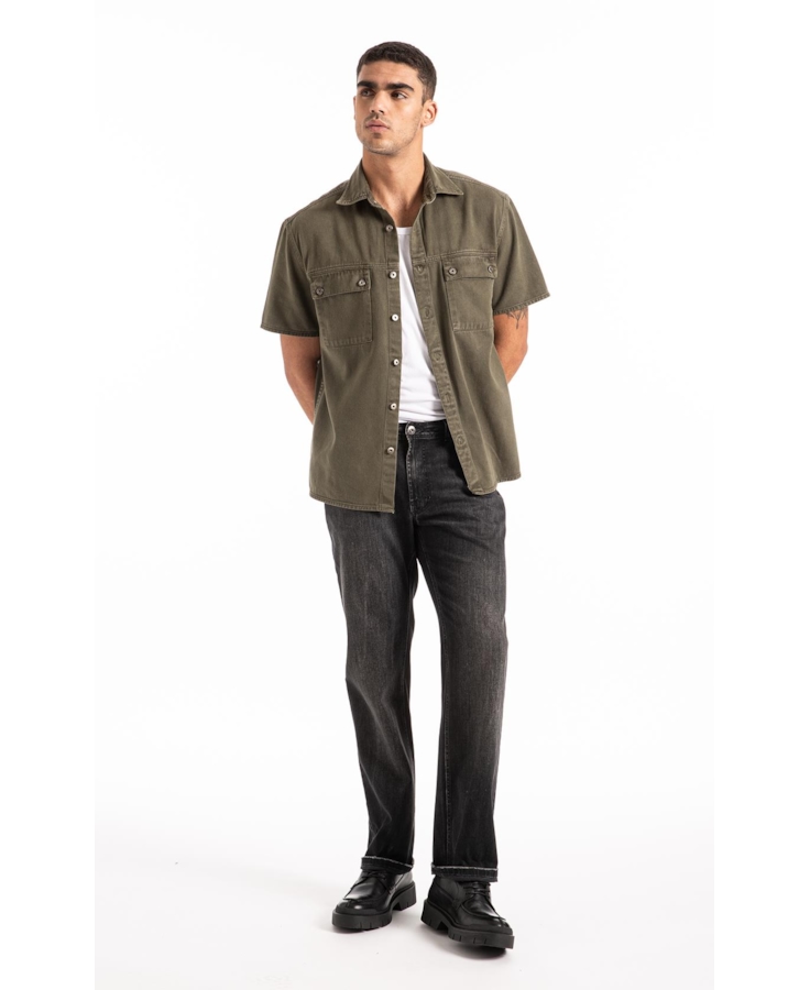 Calça Intense Black Straight Lav. Escuro C/ Tie Dye