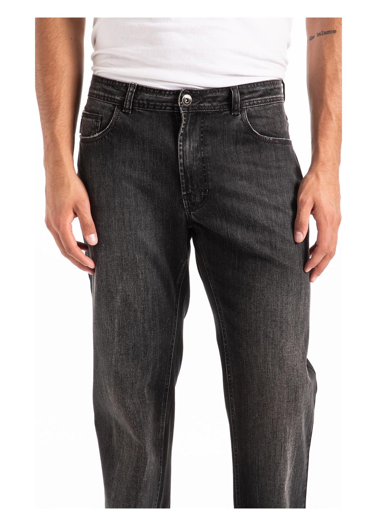 Calça Intense Black Straight Lav. Escuro C/ Tie Dye