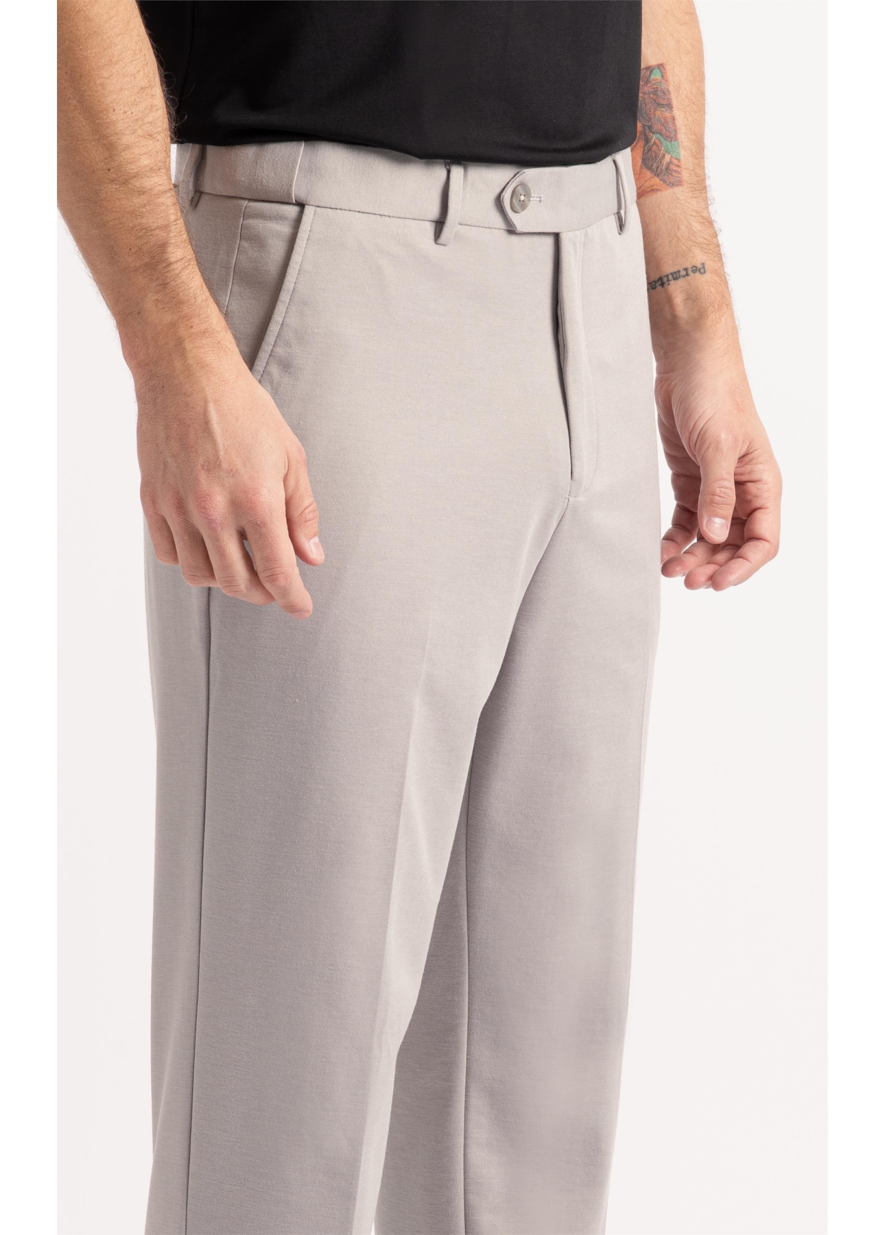 Calça Interlock Knitted Cinza Claro