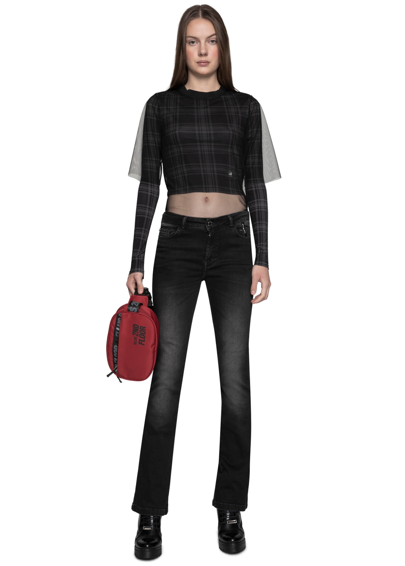 Calça Jeans Anna Long Leg 547 Lav. Esc. C/Respingos
