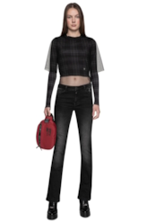 Calça Jeans Anna Long Leg 547 Lav. Esc. C/Respingos