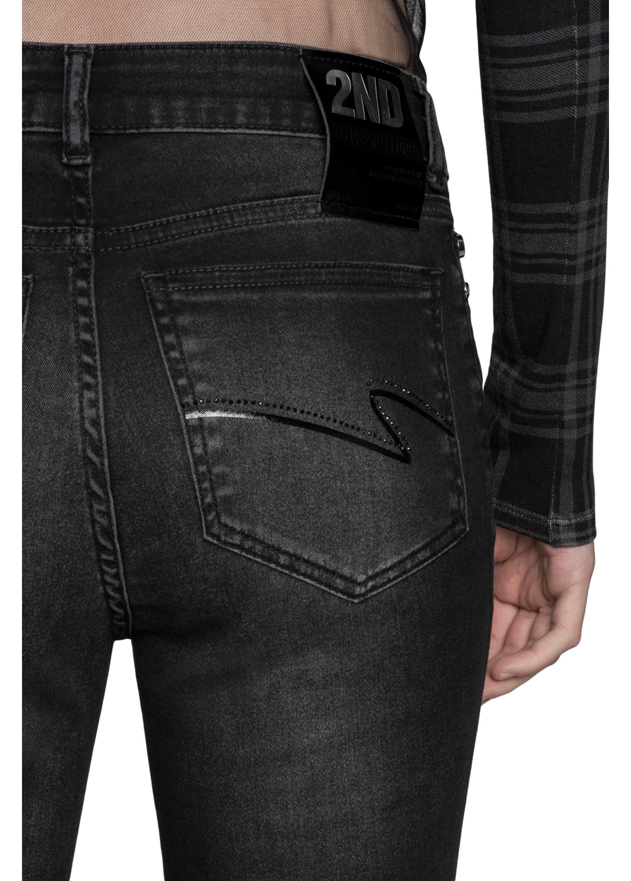 Calça Jeans Anna Long Leg 547 Lav. Esc. C/Respingos