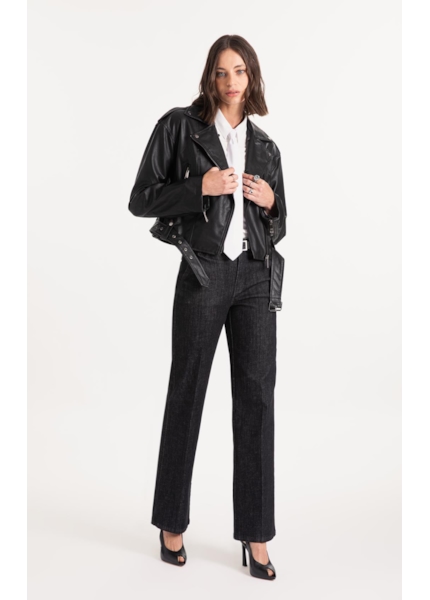 Calça Jeans Black Cross (Gisele Reta) Faca  Amaciado
