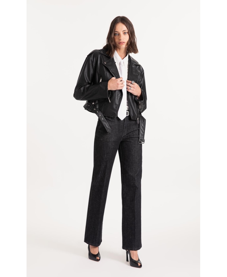Calça Jeans Black Cross (Gisele Reta) Faca  Amaciado