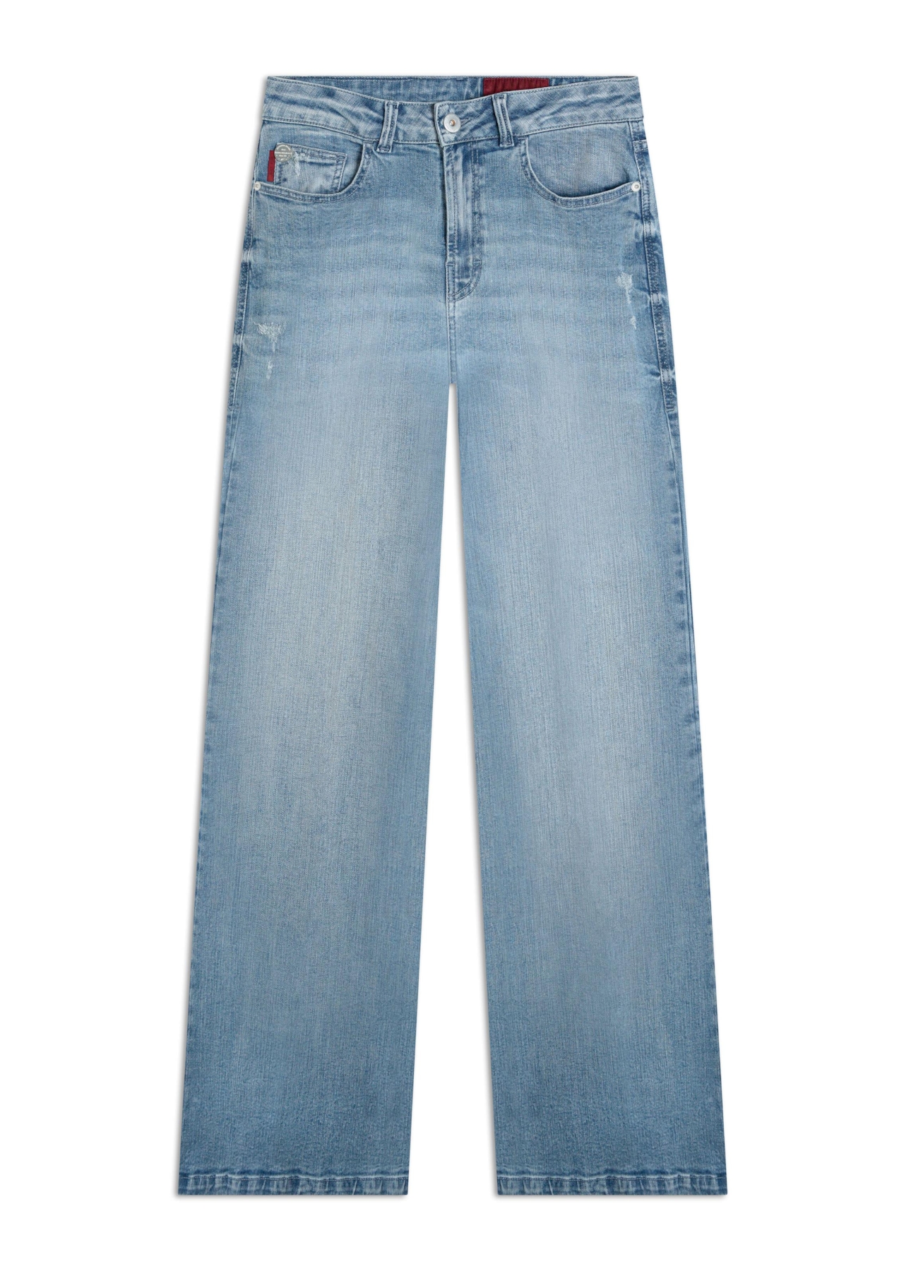 Calça Jeans Blue Gray Gisele Patte Lav. Claro C/Pincelados e Puídos