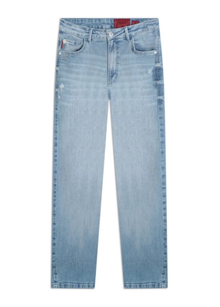 Calça Jeans Blue Gray Lav. Claro C/Pincelado e Puídos