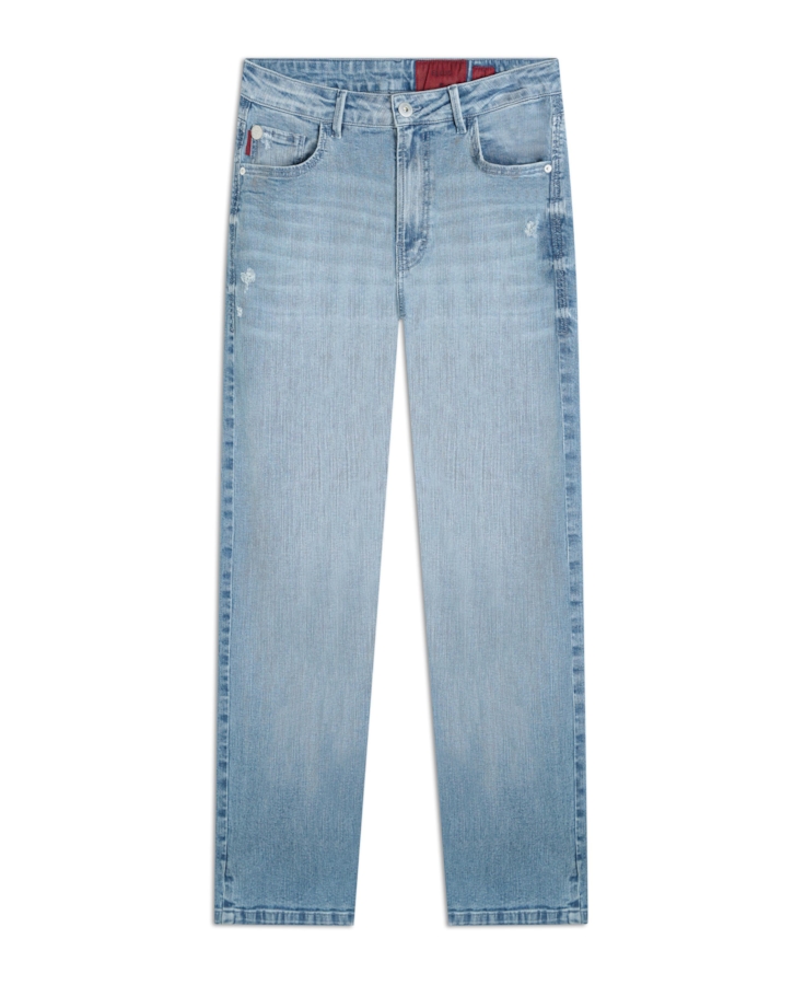 Calça Jeans Blue Gray Lav. Claro C/Pincelado e Puídos