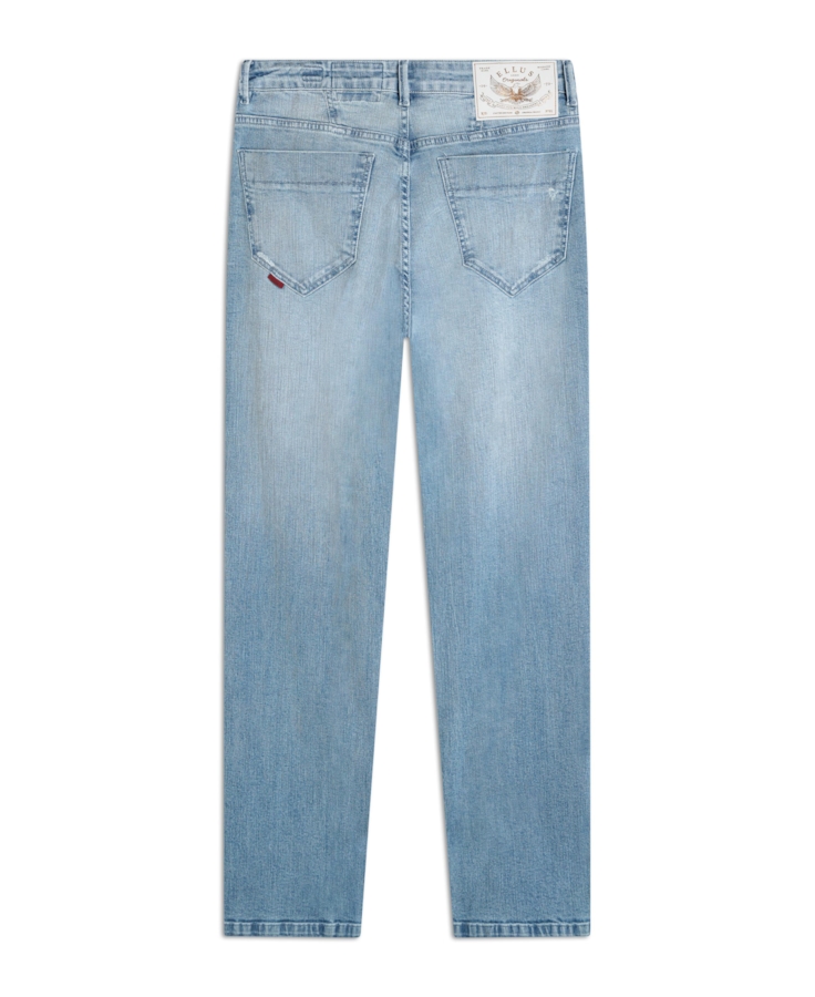 Calça Jeans Blue Gray Lav. Claro C/Pincelado e Puídos