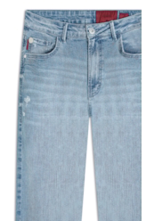 Calça Jeans Blue Gray Lav. Claro C/Pincelado e Puídos