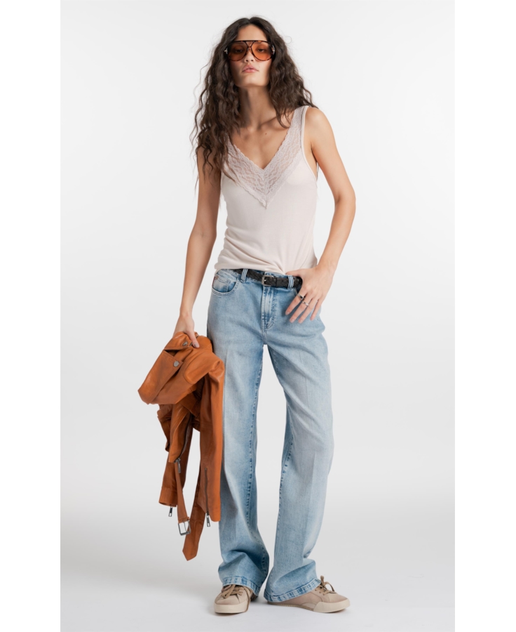 Calça Jeans Blue Stretch Reta Lav. Claro C/ Sky