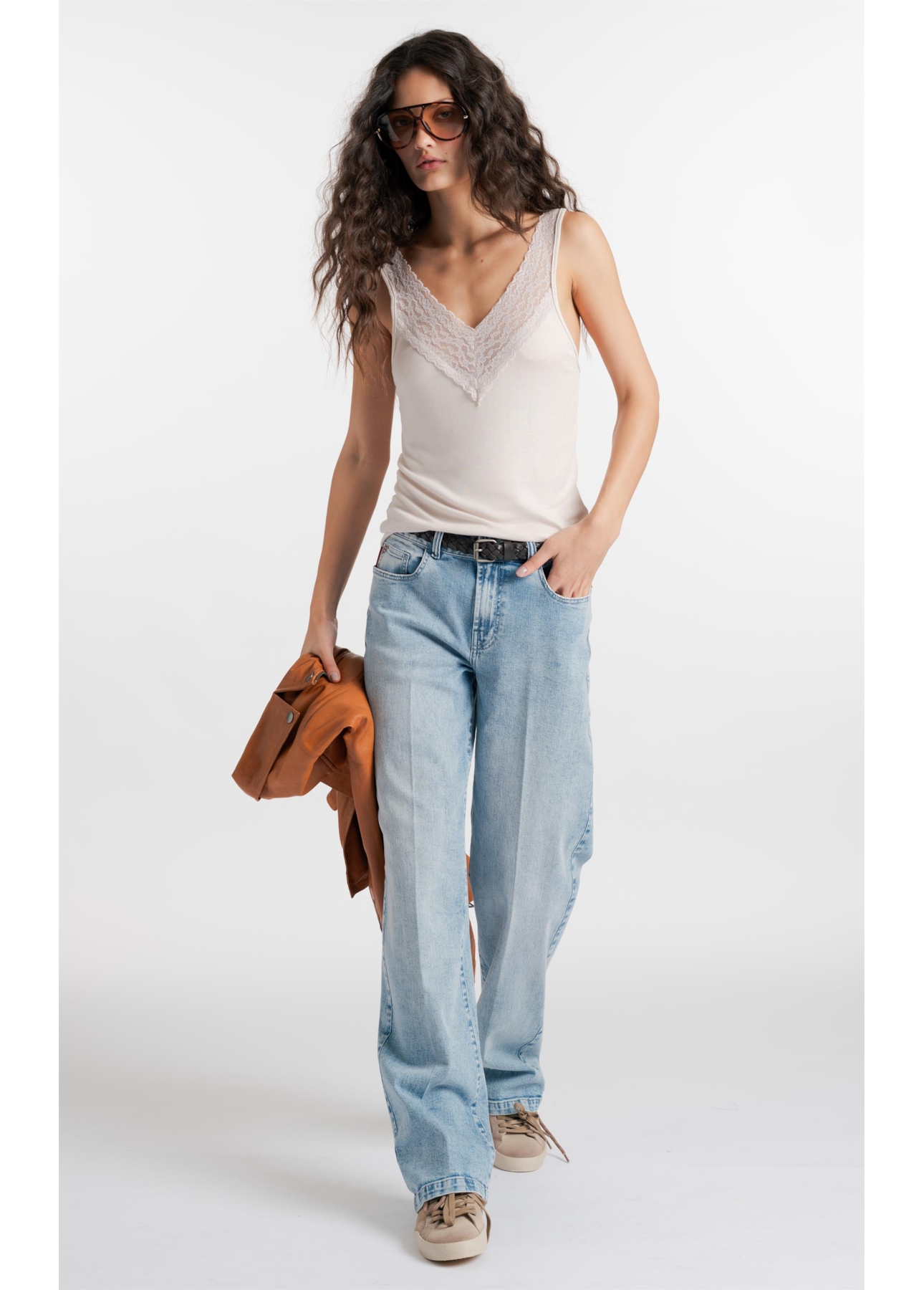 Calça Jeans Blue Stretch Reta Lav. Claro C/ Sky