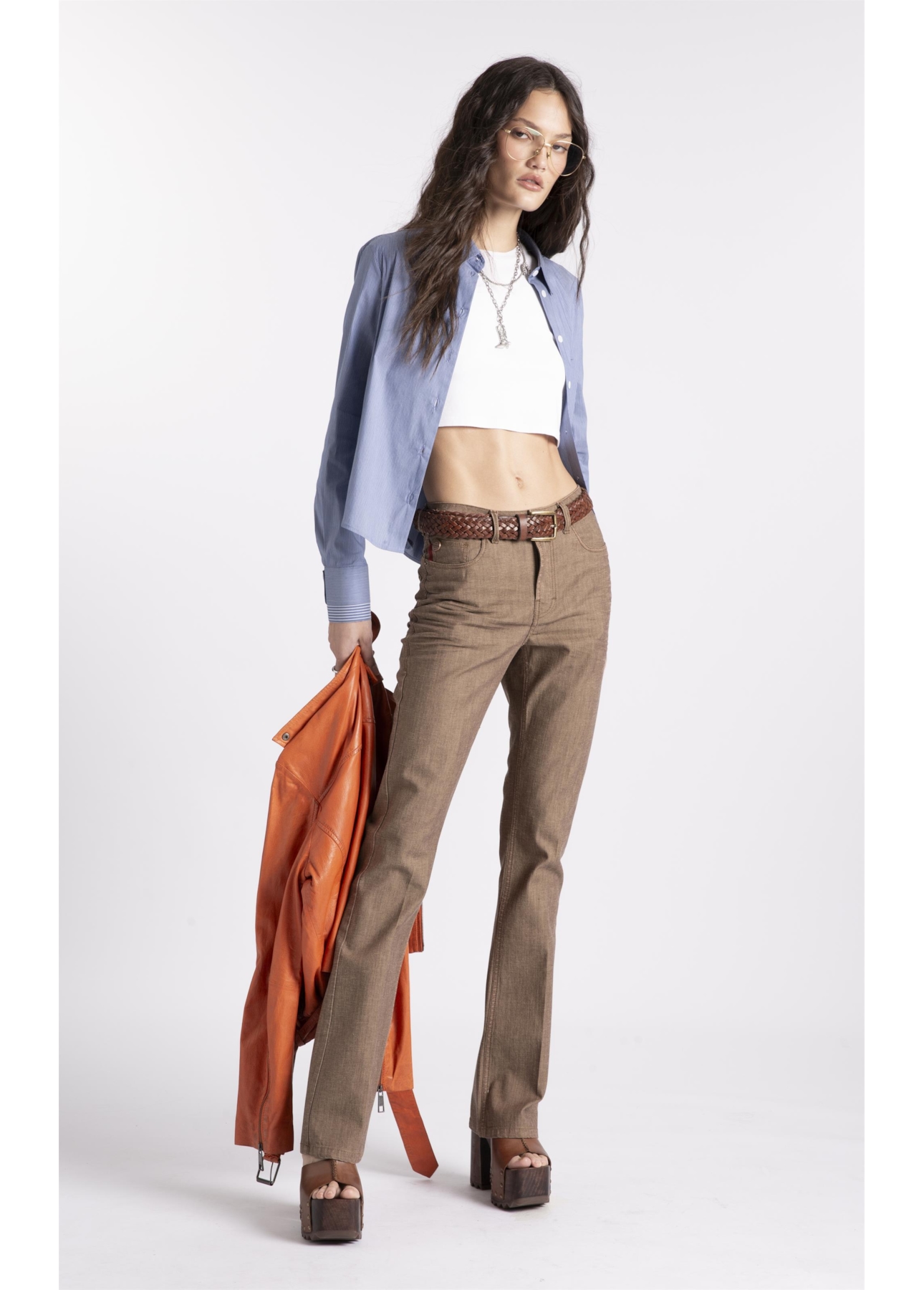 Calça Jeans Brown Bootcut Lav.Resinado C/ Luva