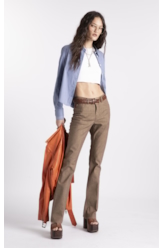 Calça Jeans Brown Bootcut Lav.Resinado C/ Luva
