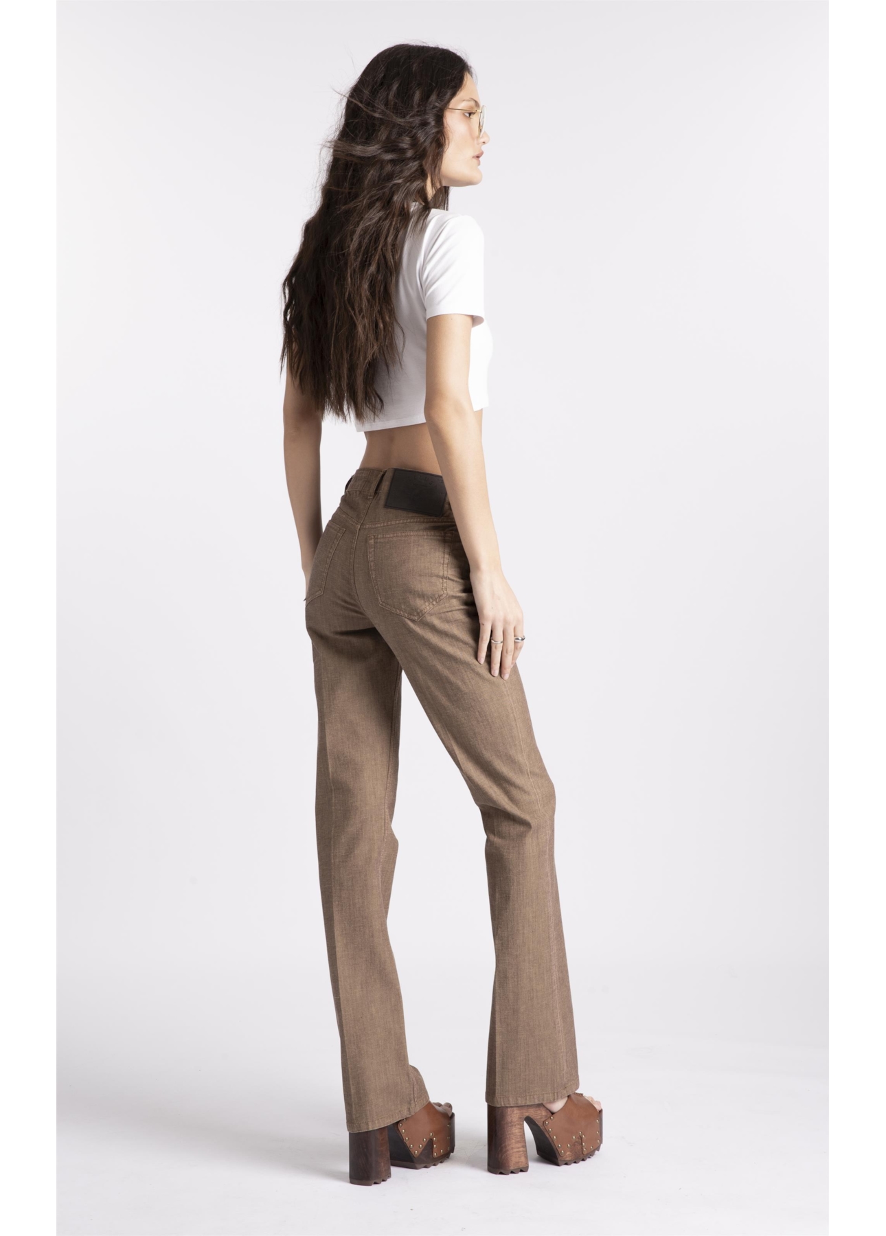 Calça Jeans Brown Bootcut Lav.Resinado C/ Luva