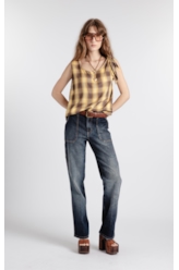 Calça Jeans Carpinteiro Reta Lav. Escuro C/ Rede