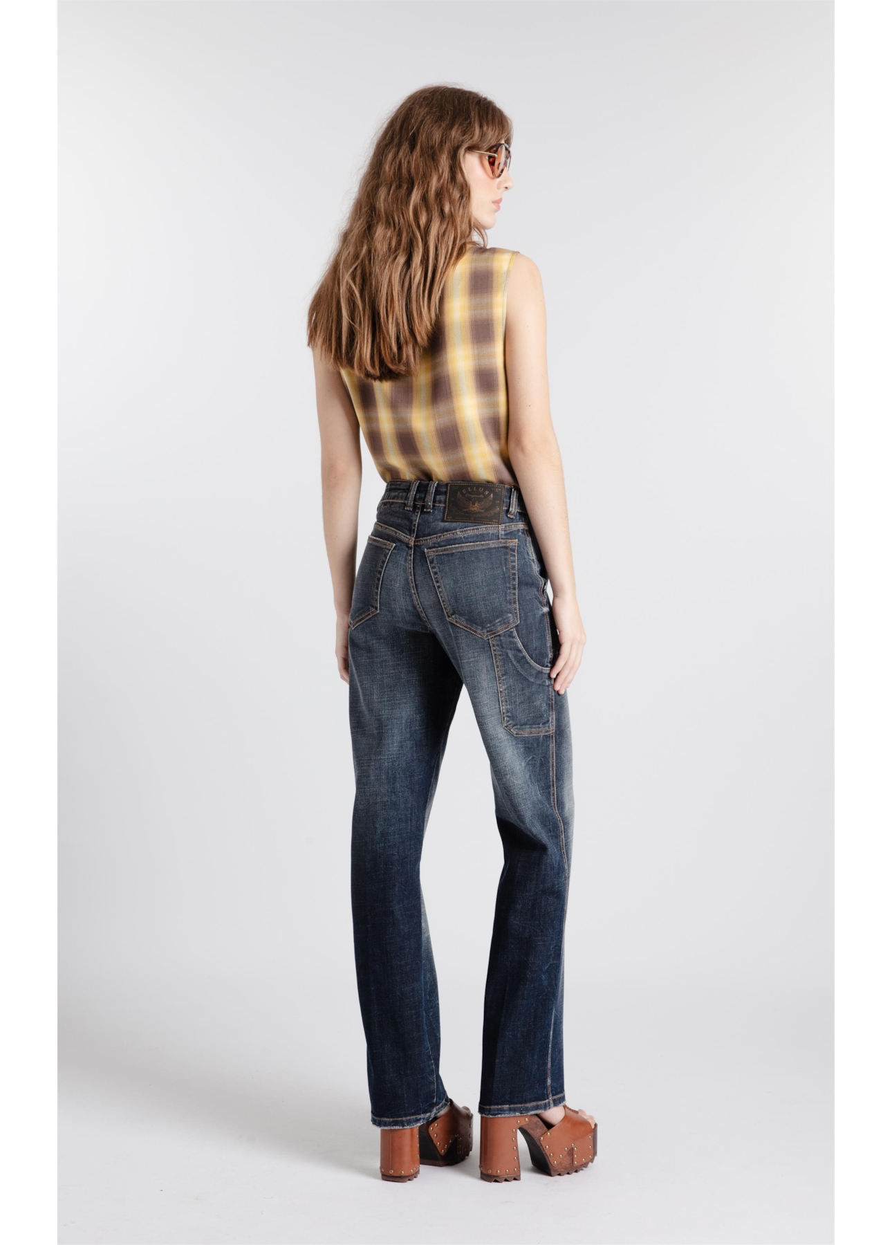 Calça Jeans Carpinteiro Reta Lav. Escuro C/ Rede