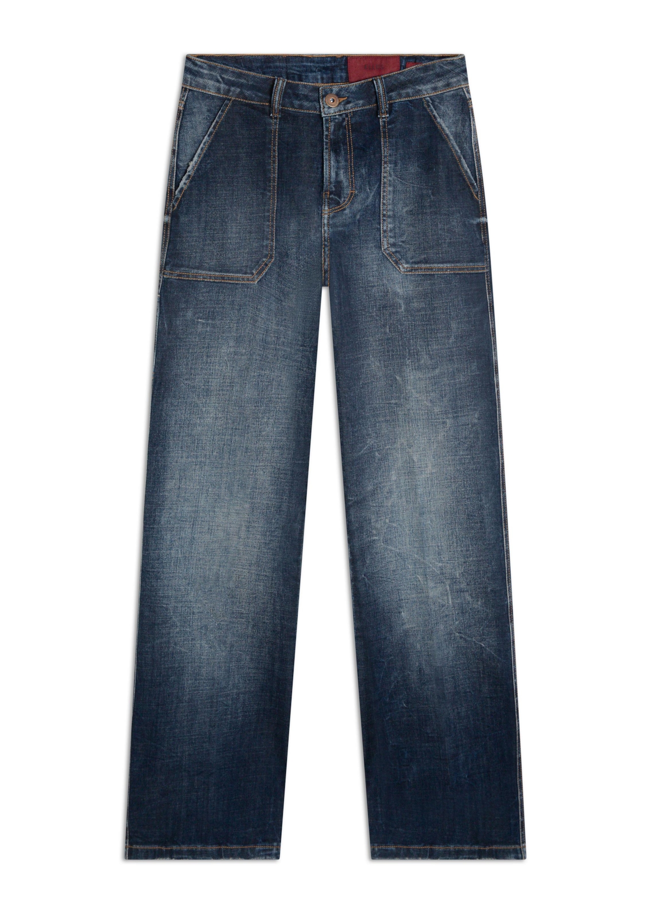 Calça Jeans Carpinteiro Reta Lav. Escuro C/ Rede