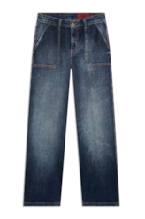 Calça Jeans Carpinteiro Reta Lav. Escuro C/ Rede
