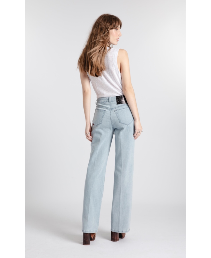 Calça Jeans Cetim Reta 2178-Lav.Claro Total