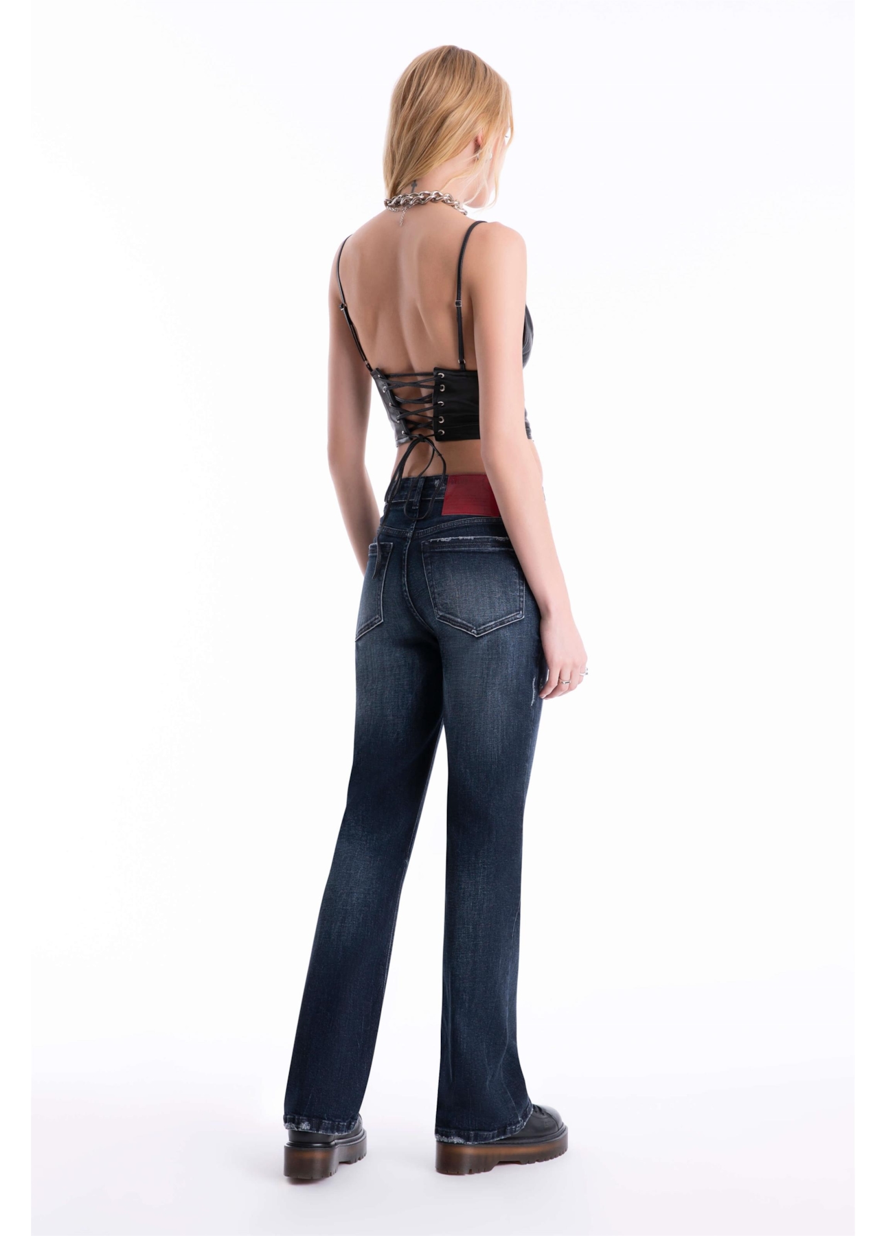 Calça Jeans Dark Forest Elastic 1858 Lav.Escuro+rede+puid