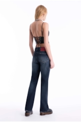 Calça Jeans Dark Forest Elastic 1858 Lav.Escuro+rede+puid