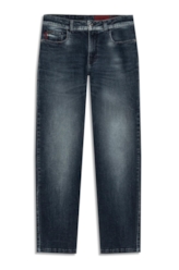 Calça Jeans Dark Forest Elastic (Baggy) 5 Pockets Lav. Escuro C/ Rede