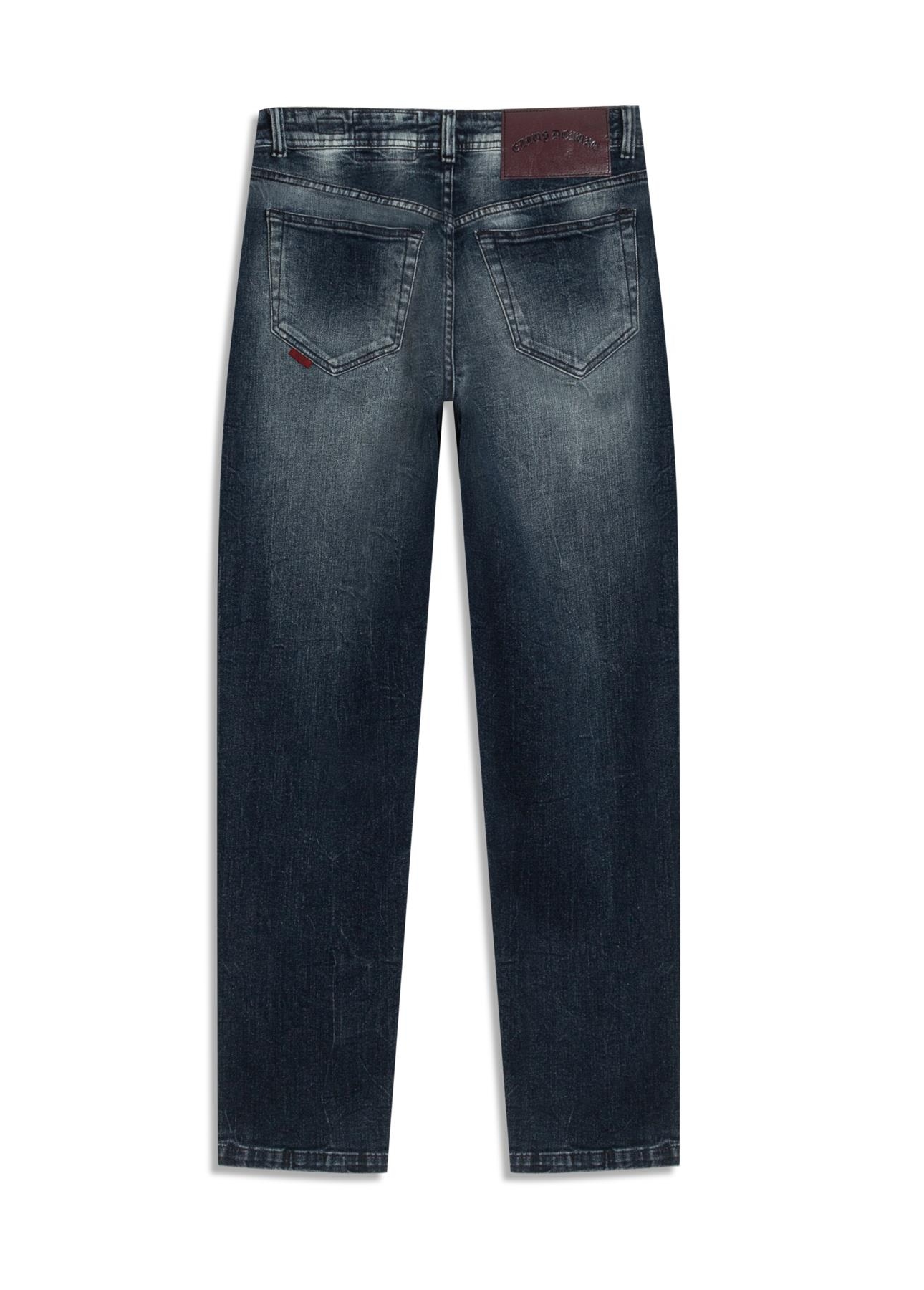 Calça Jeans Dark Forest Elastic (Baggy) 5 Pockets Lav. Escuro C/ Rede