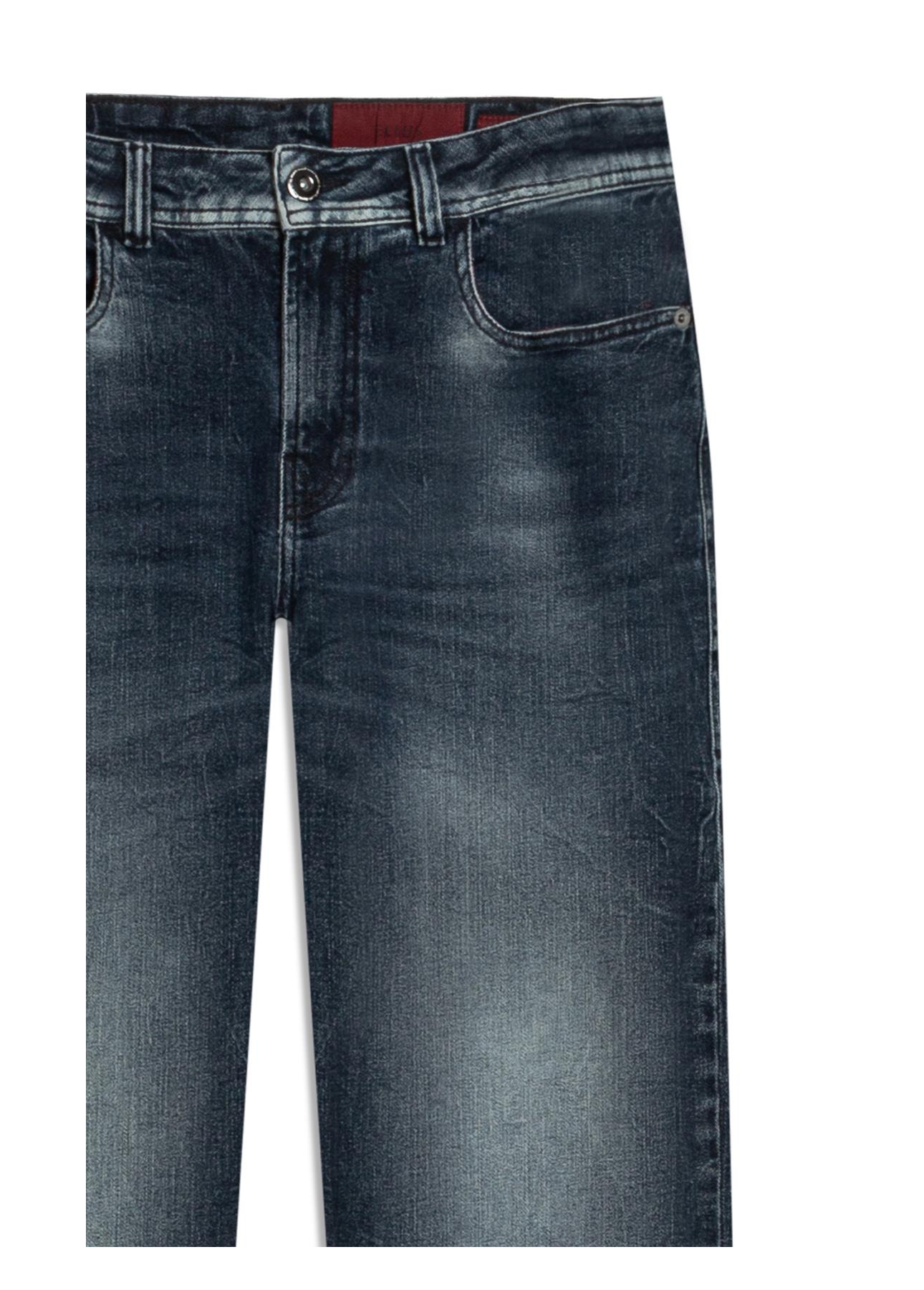 Calça Jeans Dark Forest Elastic (Baggy) 5 Pockets Lav. Escuro C/ Rede