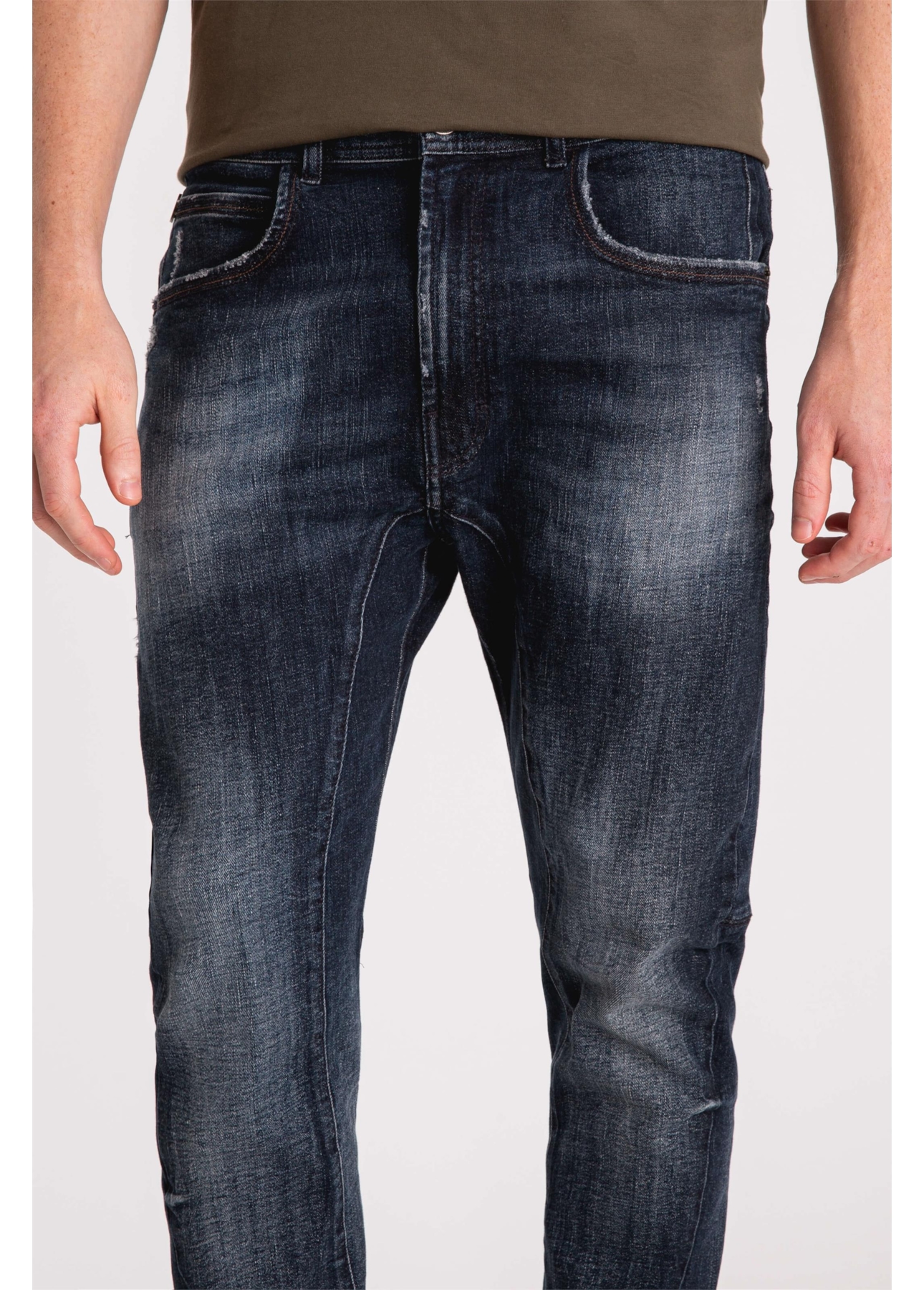 Calça Jeans Dark Forest Elastic Motorcycle 1858 Lav.Escuro+rede+puid