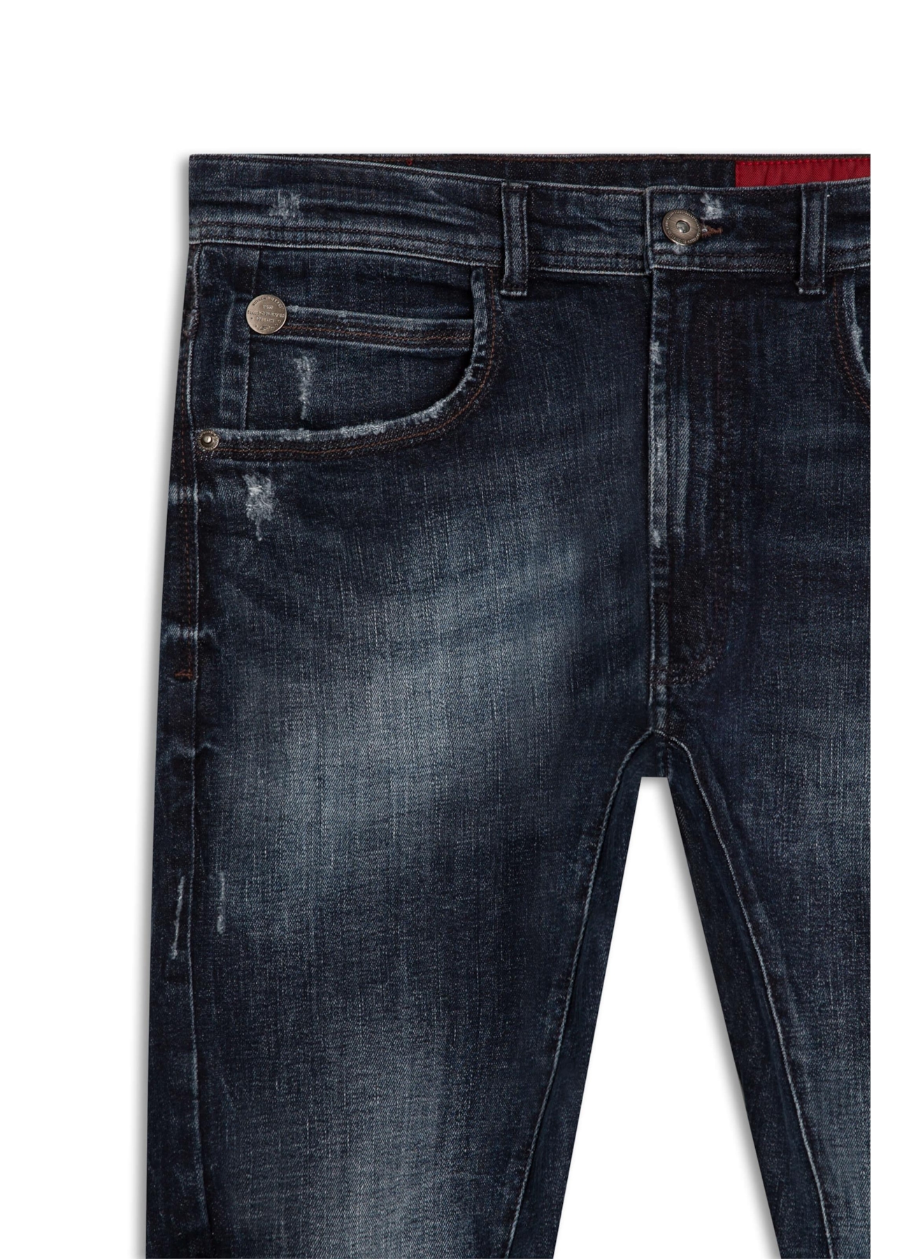 Calça Jeans Dark Forest Elastic Motorcycle 1858 Lav.Escuro+rede+puid