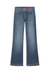 Calça Jeans Dark Indigo Elastic Flare Escuro C/ Grampos
