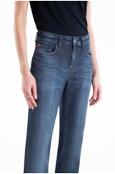 Calça Jeans Dark Indigo Elastic Flare Escuro C/ Grampos