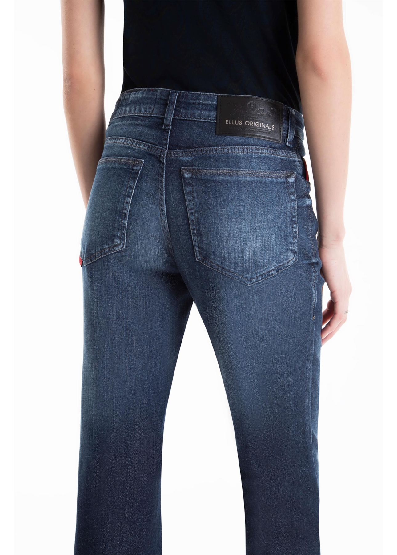 Calça Jeans Dark Indigo Elastic Flare Escuro C/ Grampos