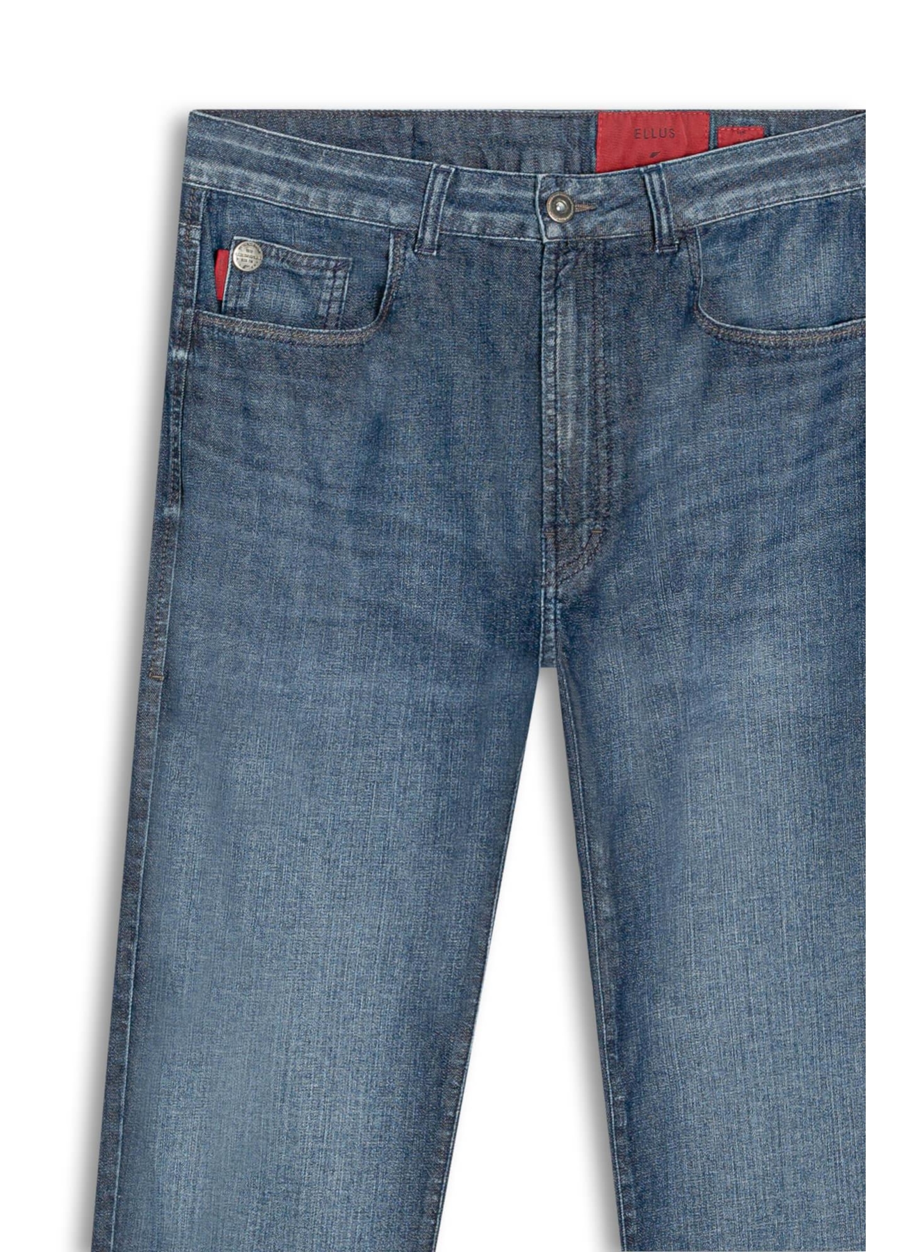Calça Jeans Dark Indigo Elastic Straight Escuro C/ Grampos