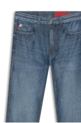 Calça Jeans Dark Indigo Elastic Straight Escuro C/ Grampos